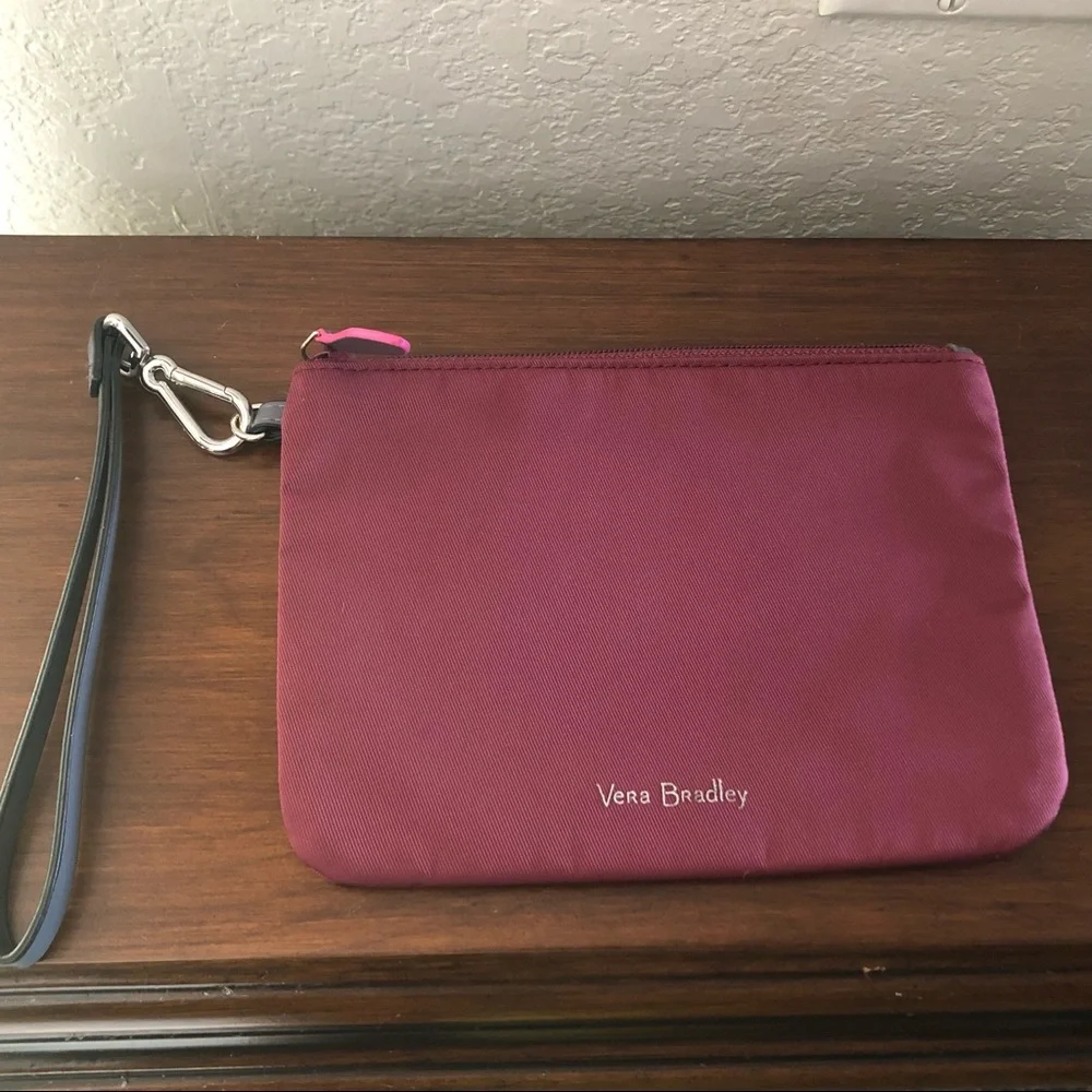 Vera Bradley plum zip top coin purse clutch wristlet